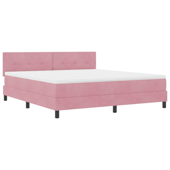 Box spring seng med madras Lyserød 180 x 200 cm Fløjl