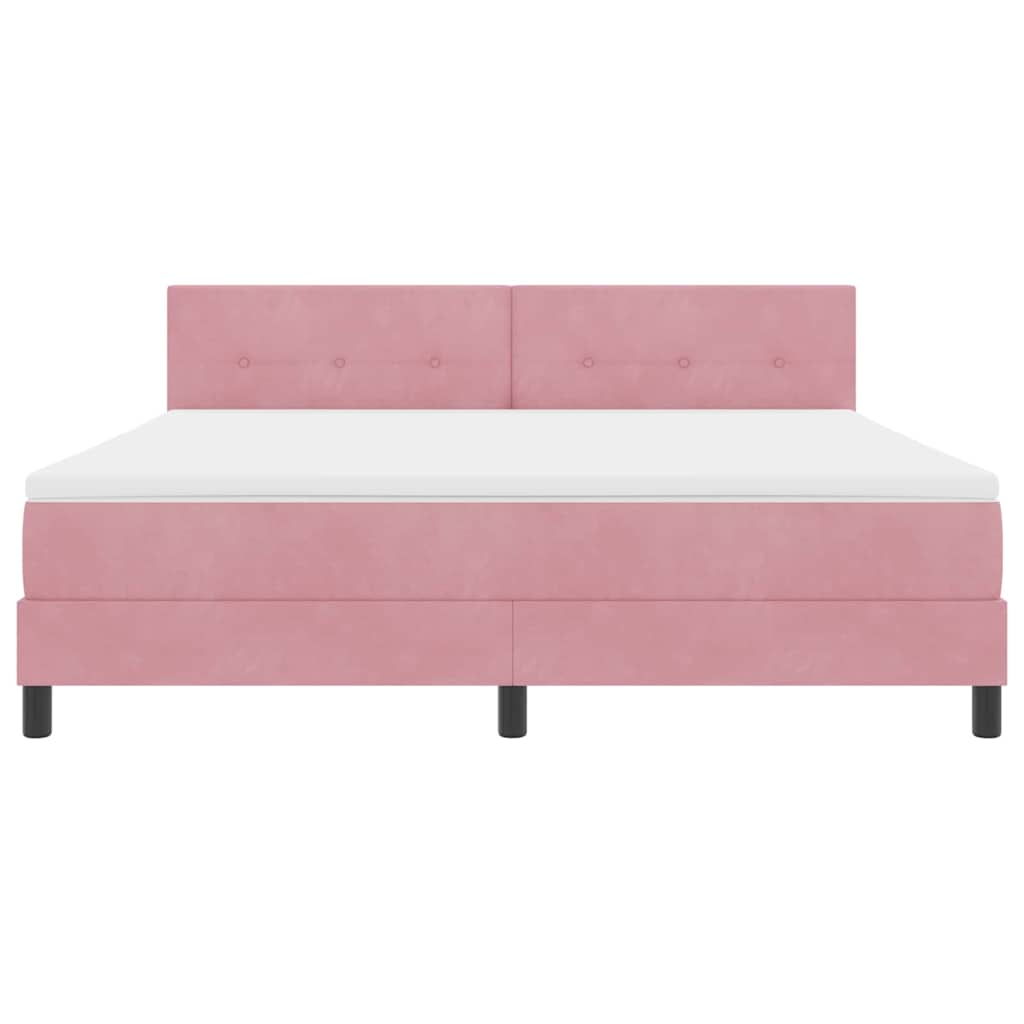 Box spring seng med madras Lyserød 180 x 200 cm Fløjl