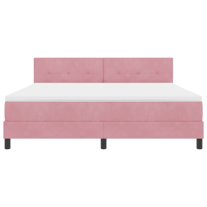 Box spring seng med madras Lyserød 180 x 200 cm Fløjl