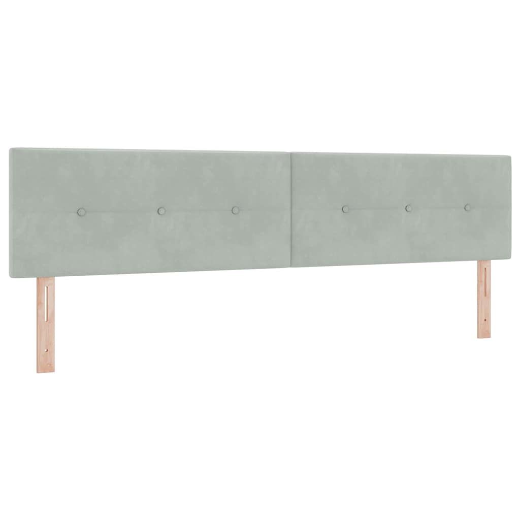 Box spring seng med madras Lysegrå 200 x 200 cm Fløjl