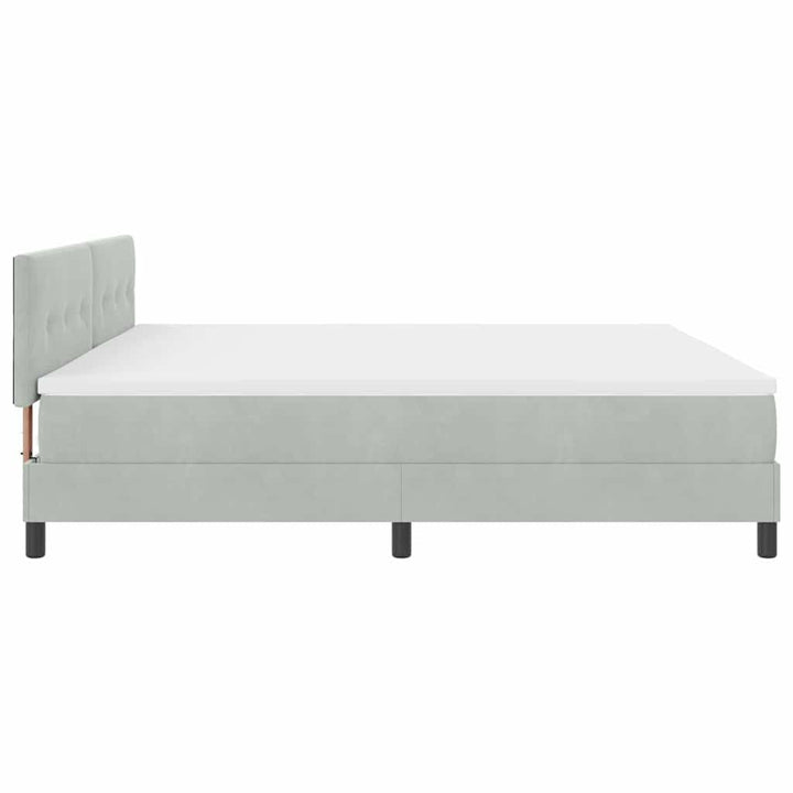 Box spring seng med madras Lysegrå 200 x 200 cm Fløjl