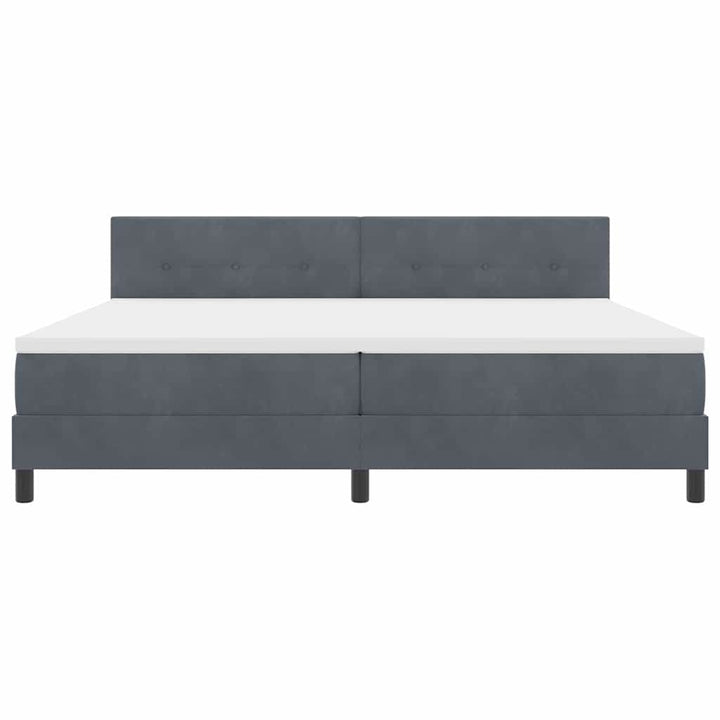 Box spring seng med madras Mørkegrå 200 x 200 cm Fløjl