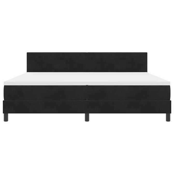 Box spring seng med madras Sort 200 x 200 cm Fløjl