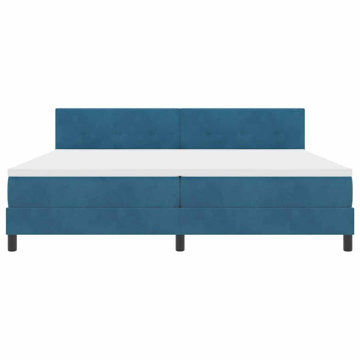 Box spring seng med madras Mørk blå 200 x 200 cm Fløjl