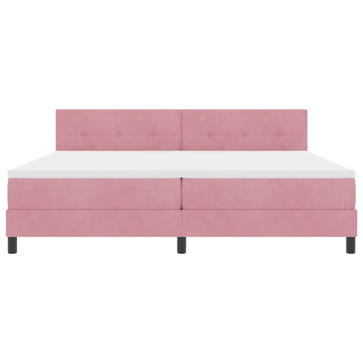 Box spring seng med madras Lyserød 200 x 200 cm Fløjl