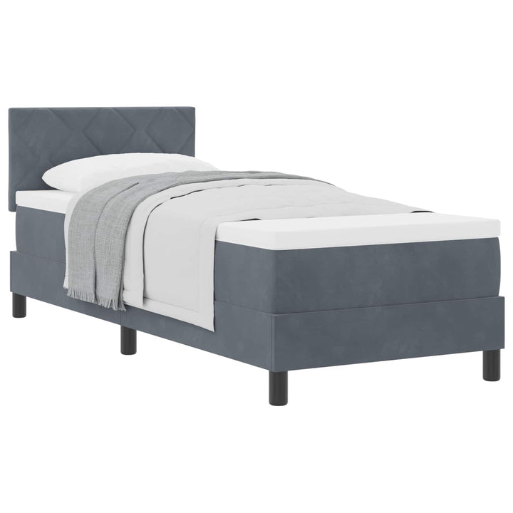 Box spring seng med madras Mørkegrå 80 x 200 cm Fløjl