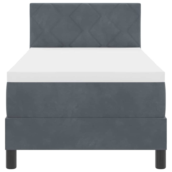 Box spring seng med madras Mørkegrå 80 x 200 cm Fløjl