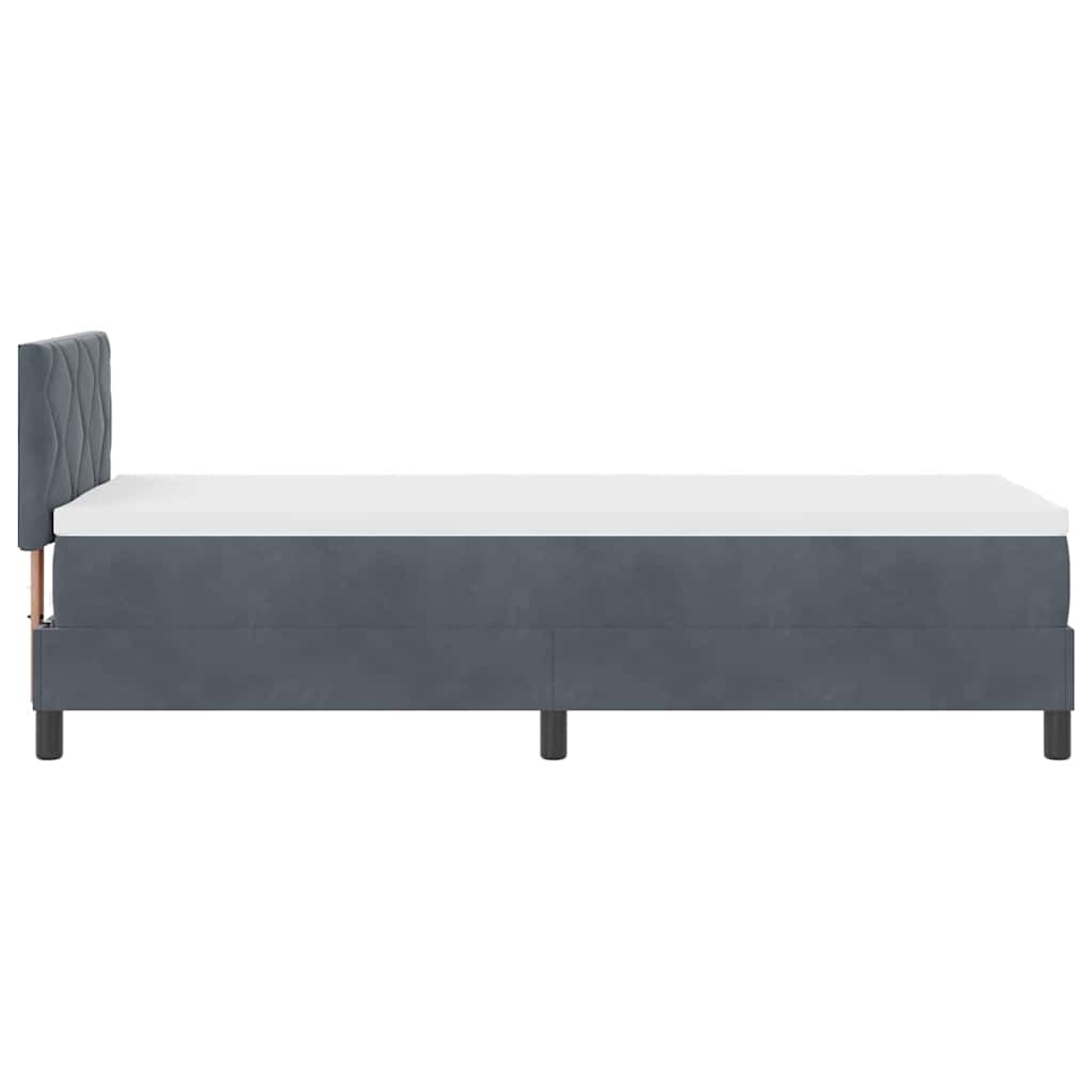 Box spring seng med madras Mørkegrå 80 x 200 cm Fløjl