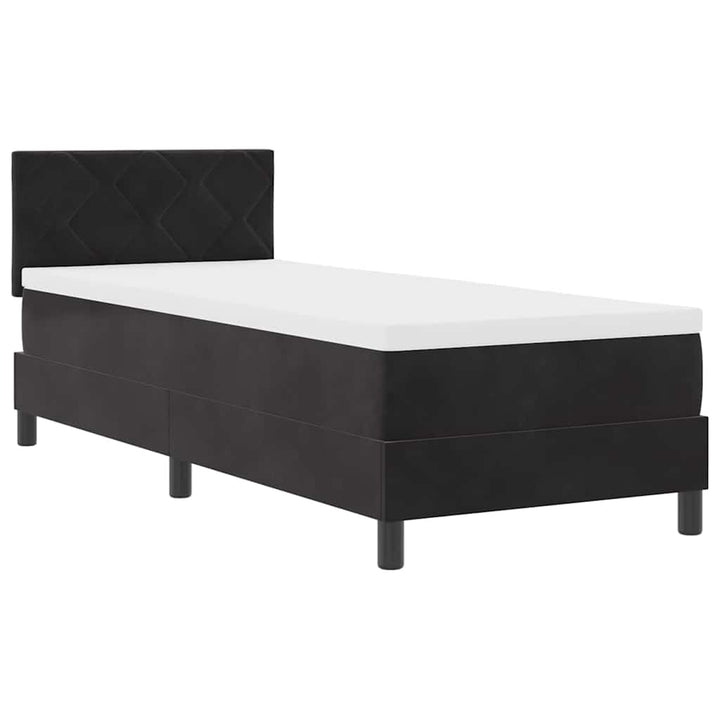 Box spring seng med madras Sort 80 x 200 cm Fløjl