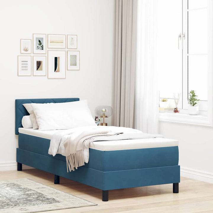 Box spring seng med hovedgærde Mørk blå 80 x 200 cm Fløjl