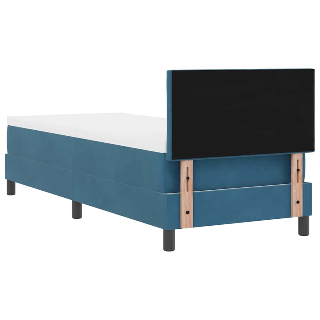 Box spring seng med hovedgærde Mørk blå 80 x 200 cm Fløjl