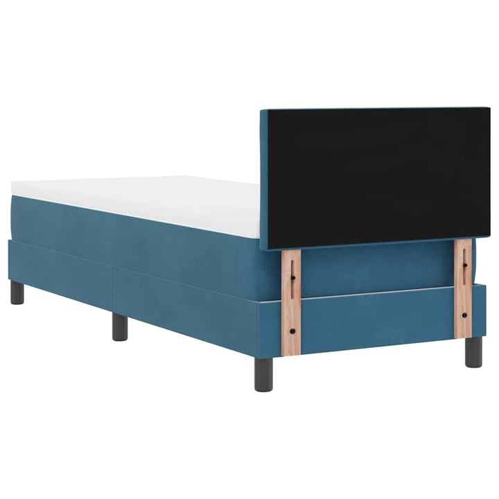 Box spring seng med hovedgærde Mørk blå 80 x 200 cm Fløjl