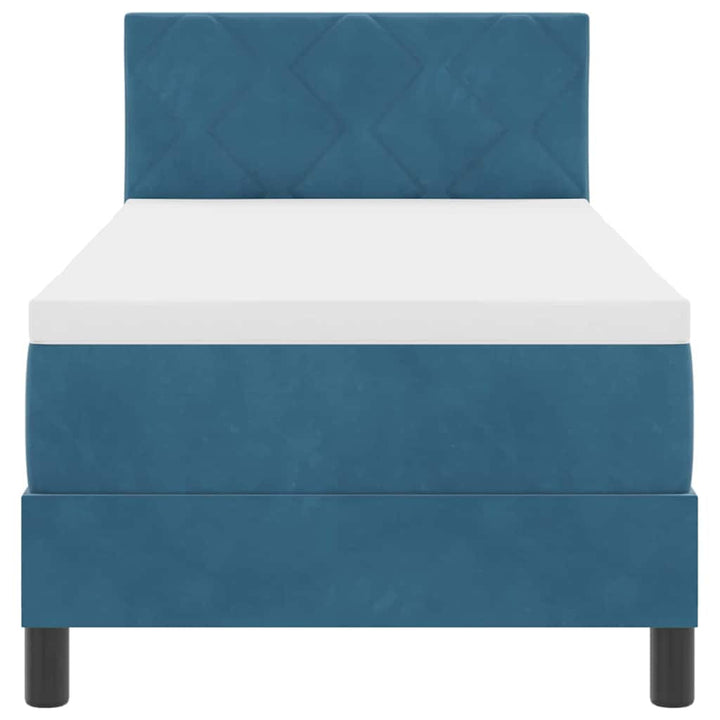 Box spring seng med hovedgærde Mørk blå 80 x 200 cm Fløjl