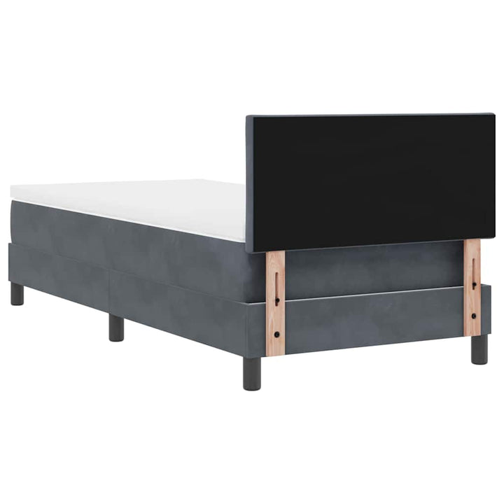 Box spring seng med madras Mørkegrå 90 x 190 cm Fløjl