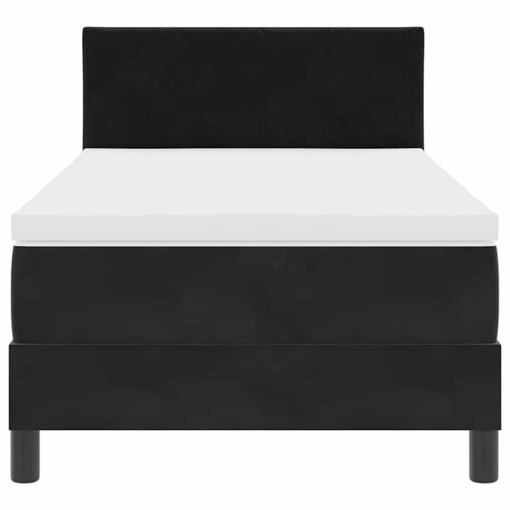 Box spring seng med madras Sort 90 x 200 cm Fløjl