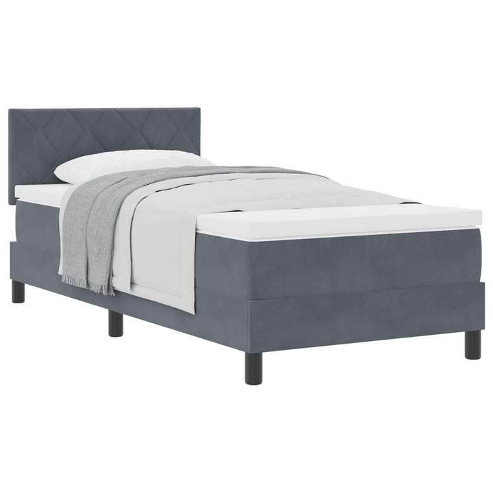 Box spring seng med madras Mørkegrå 100 x 200 cm Fløjl