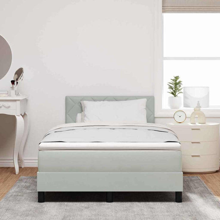 Box spring seng med madras Lysegrå 120 x 190 cm Fløjl