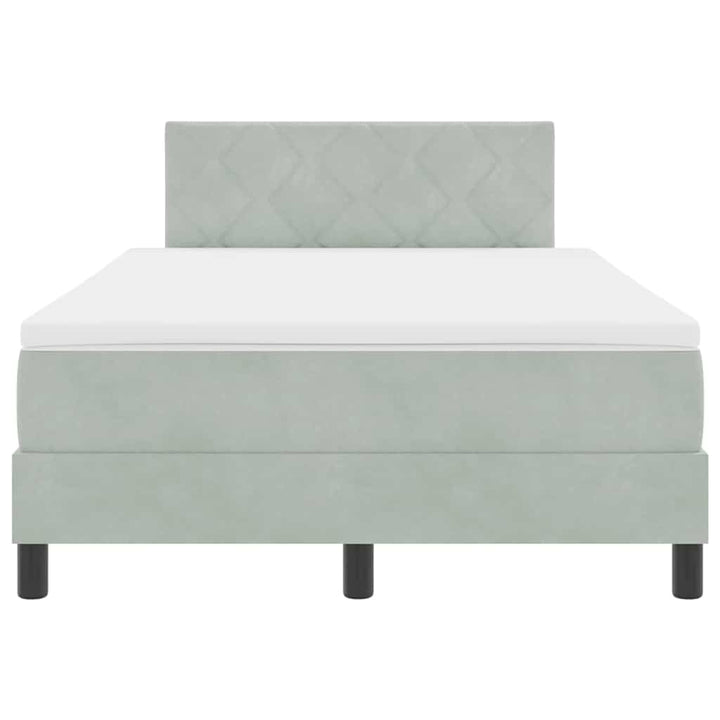 Box spring seng med madras Lysegrå 120 x 190 cm Fløjl