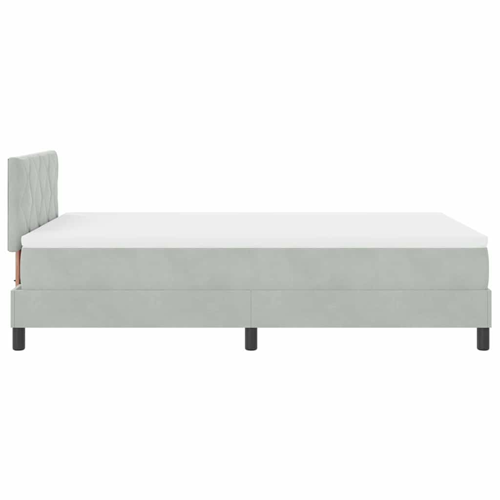 Box spring seng med madras Lysegrå 120 x 190 cm Fløjl