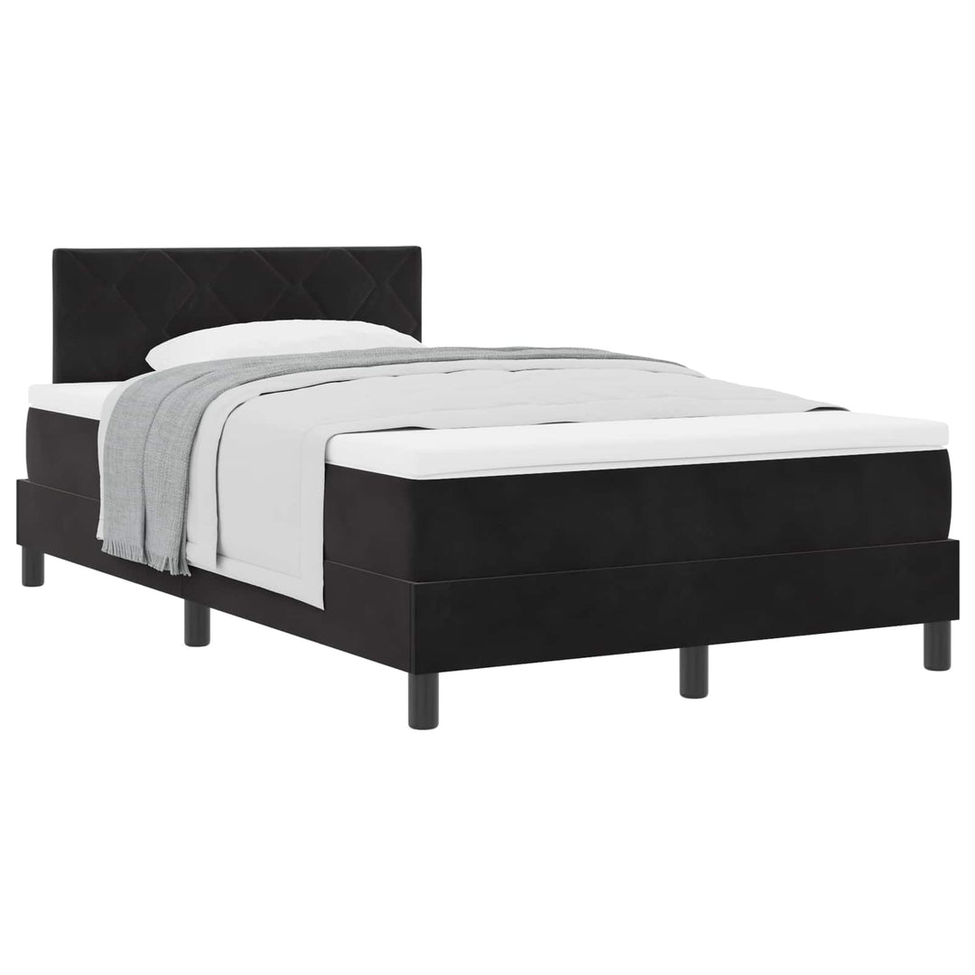 Box spring seng med hovedgærde Sort 120 x 190 cm Fløjl