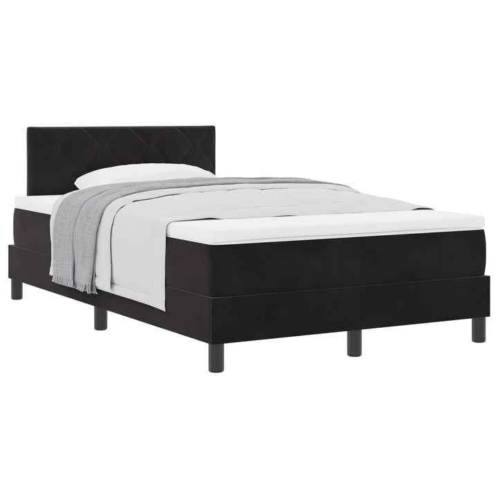 Box spring seng med hovedgærde Sort 120 x 190 cm Fløjl
