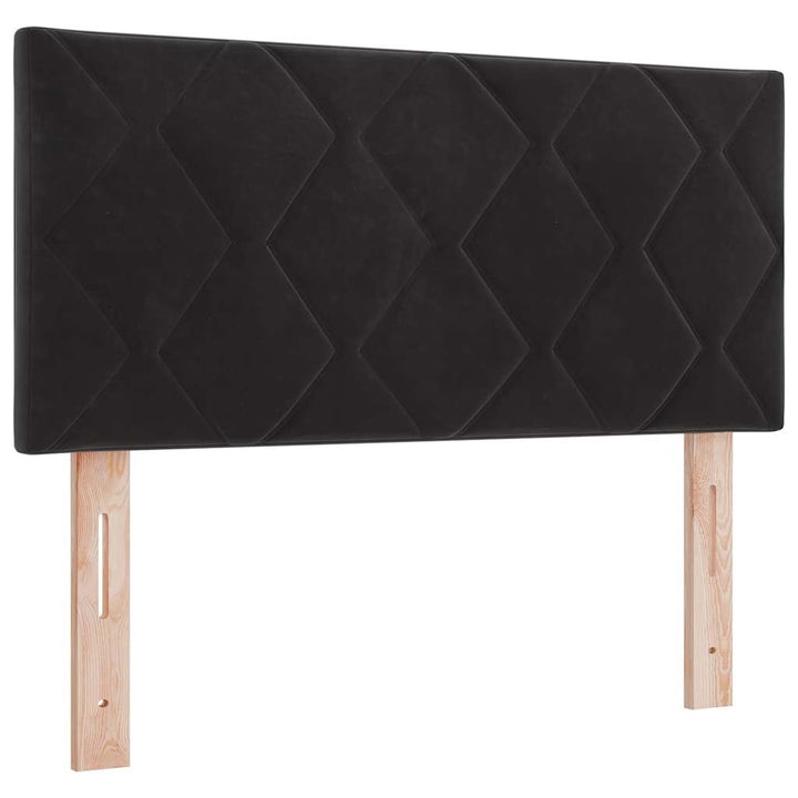 Box spring seng med hovedgærde Sort 120 x 190 cm Fløjl