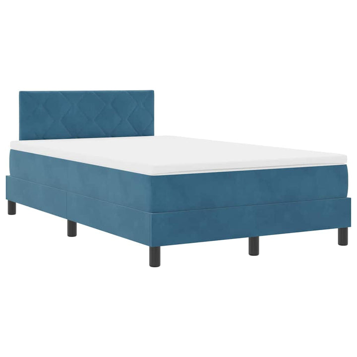 Box spring seng med hovedgærde Mørk blå 120 x 190 cm Fløjl
