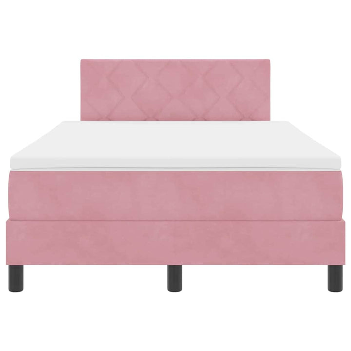 Box spring seng med hovedgærde Lyserød 120 x 190 cm Fløjl