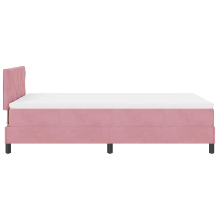 Box spring seng med hovedgærde Lyserød 120 x 190 cm Fløjl