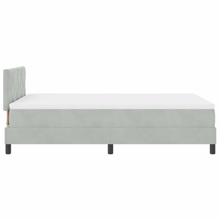 Box spring seng med madras Lysegrå 120 x 200 cm Fløjl