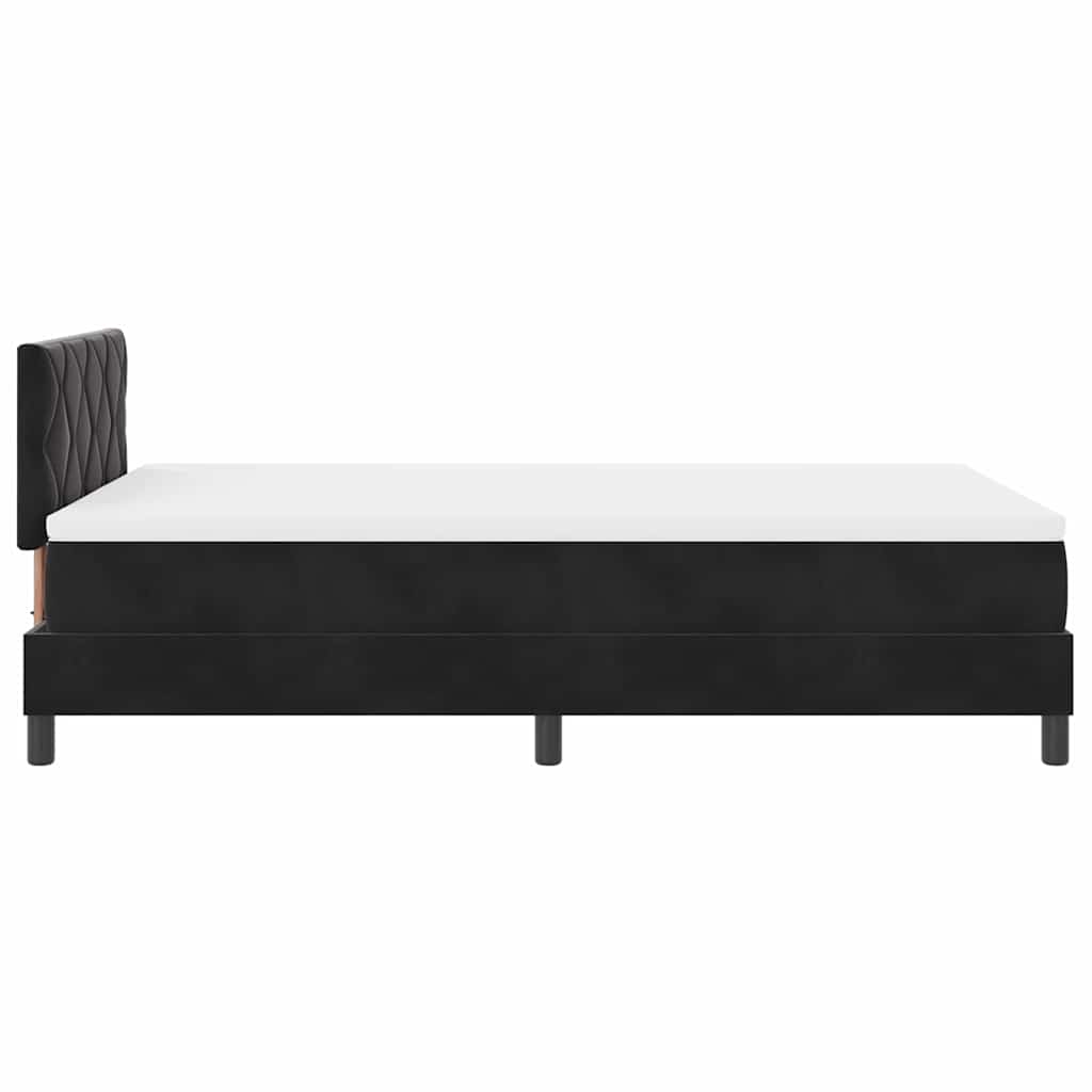 Box spring seng med madras Sort 120 x 200 cm Fløjl