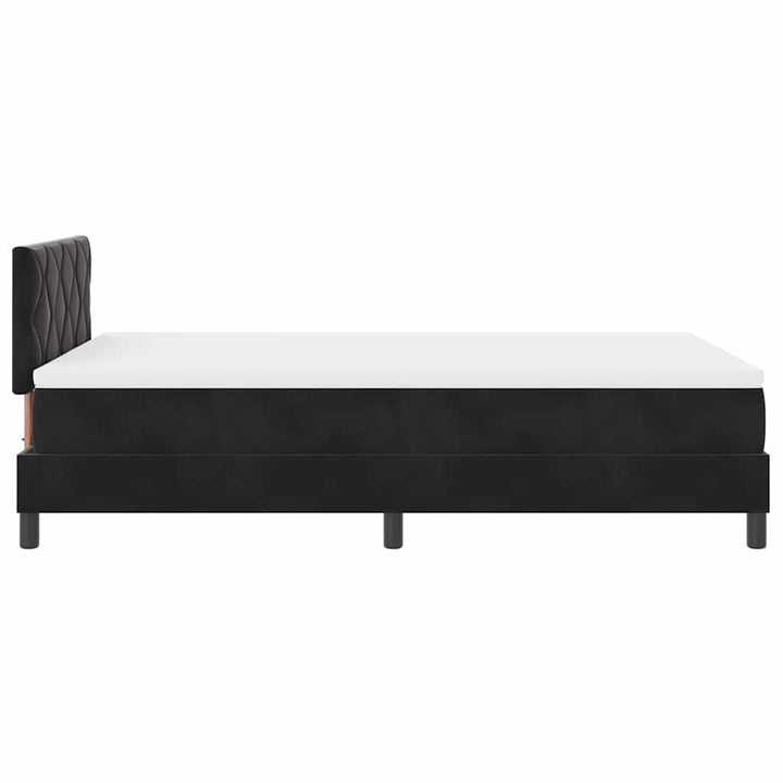 Box spring seng med madras Sort 120 x 200 cm Fløjl