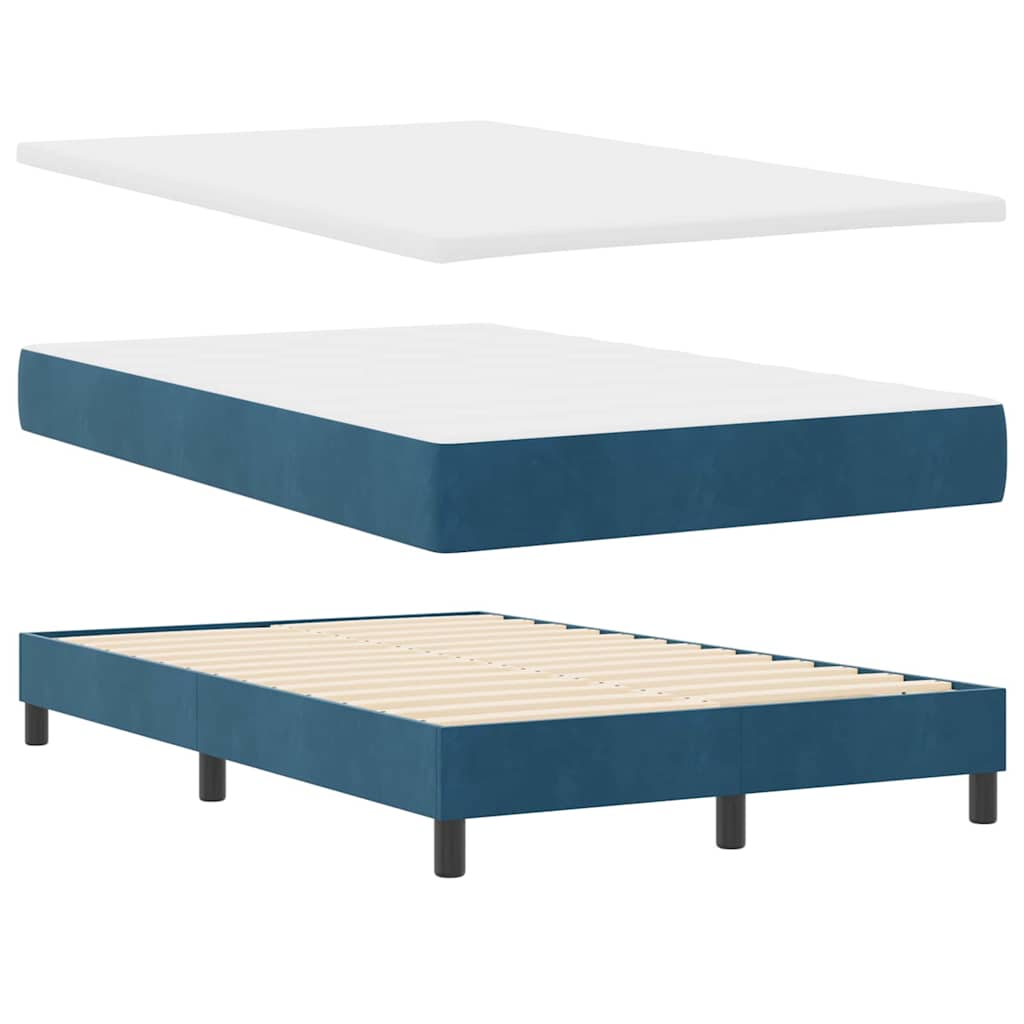 Box spring seng med hovedgærde Mørk blå 120 x 200 cm Fløjl