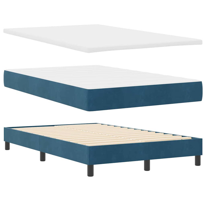 Box spring seng med hovedgærde Mørk blå 120 x 200 cm Fløjl