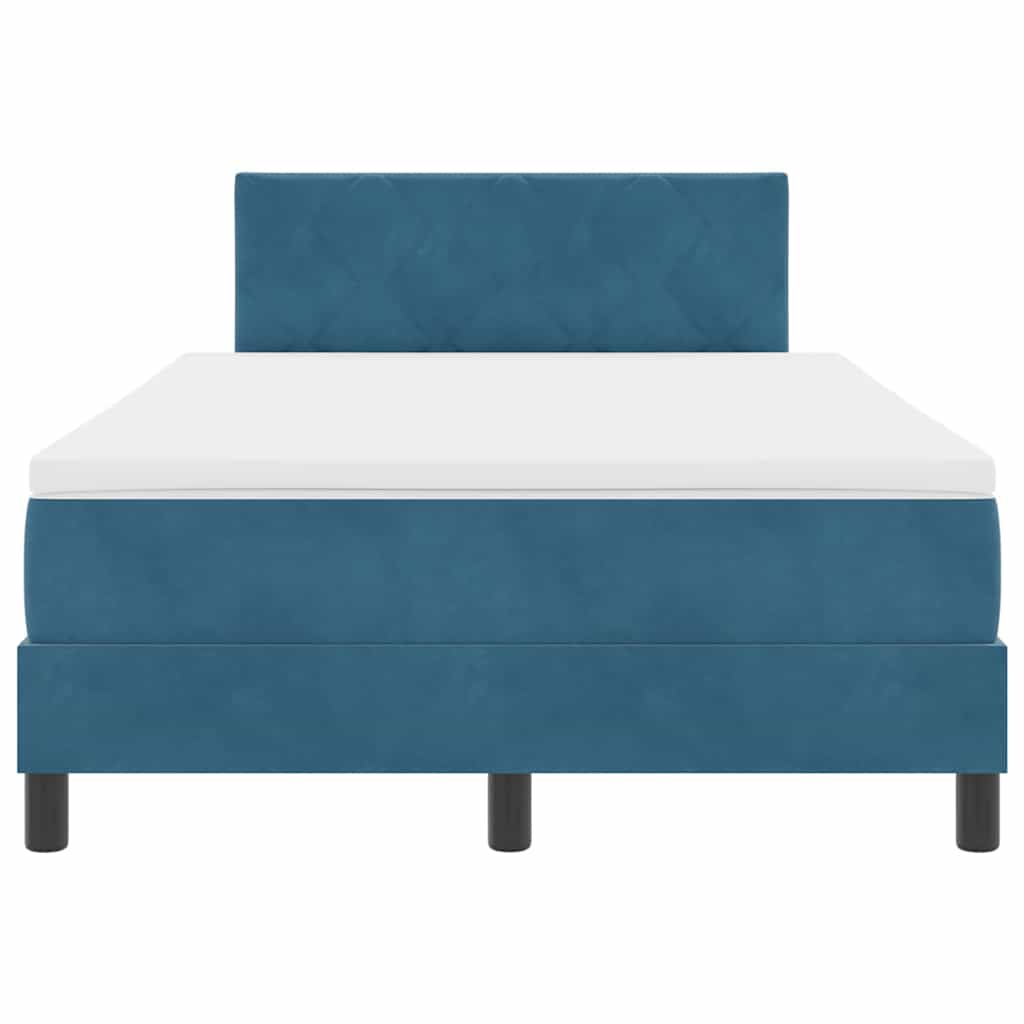 Box spring seng med hovedgærde Mørk blå 120 x 200 cm Fløjl