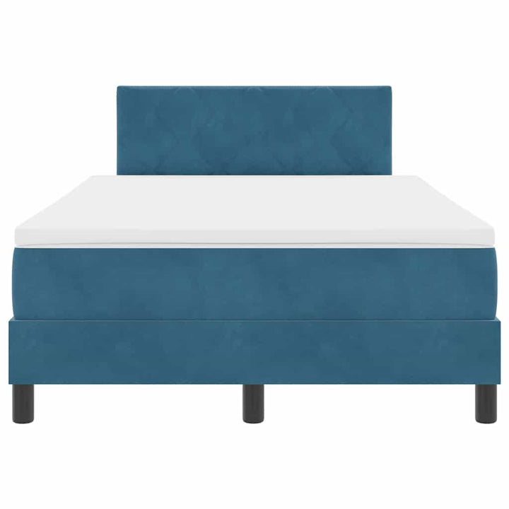 Box spring seng med hovedgærde Mørk blå 120 x 200 cm Fløjl