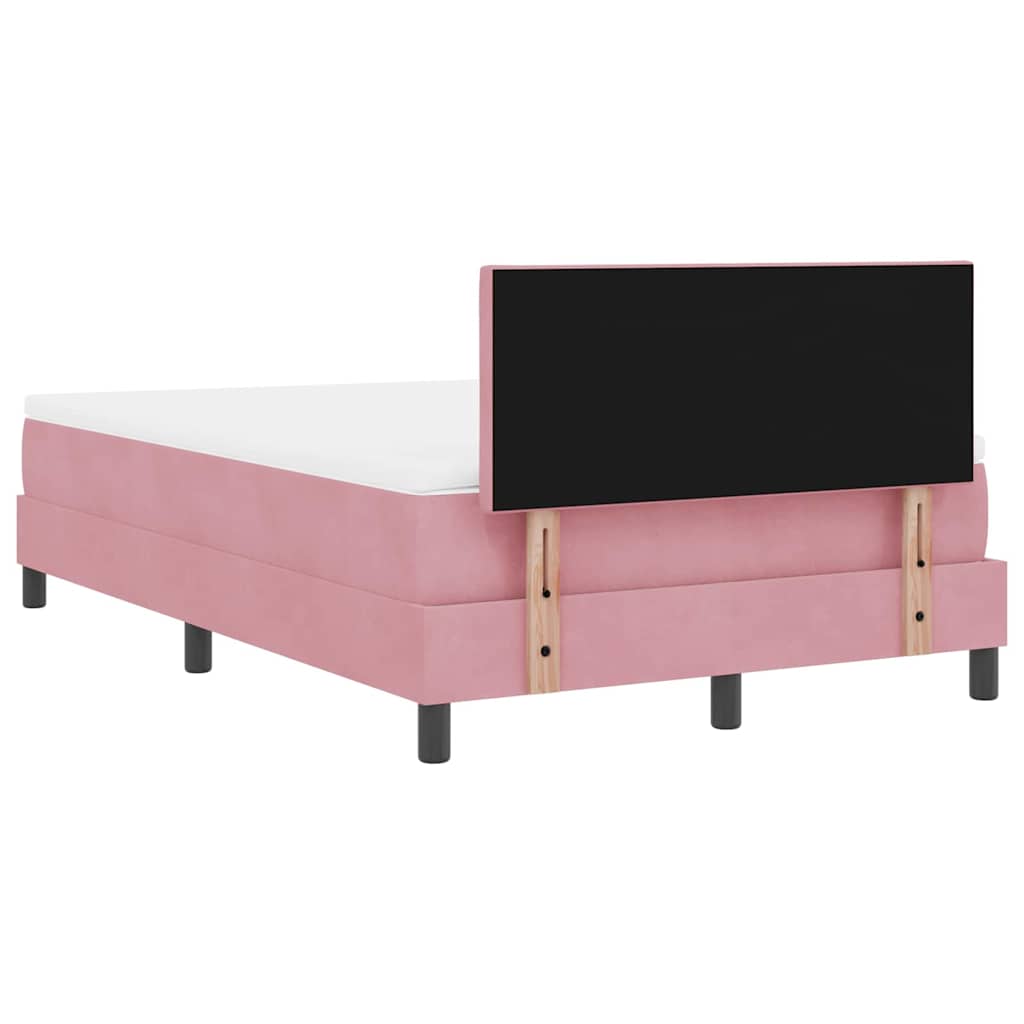 Box spring seng med madras Lyserød 120 x 200 cm Fløjl