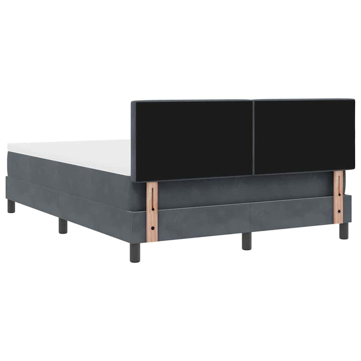 Box spring seng med hovedgærde Mørkegrå 140 x 200 cm Fløjl