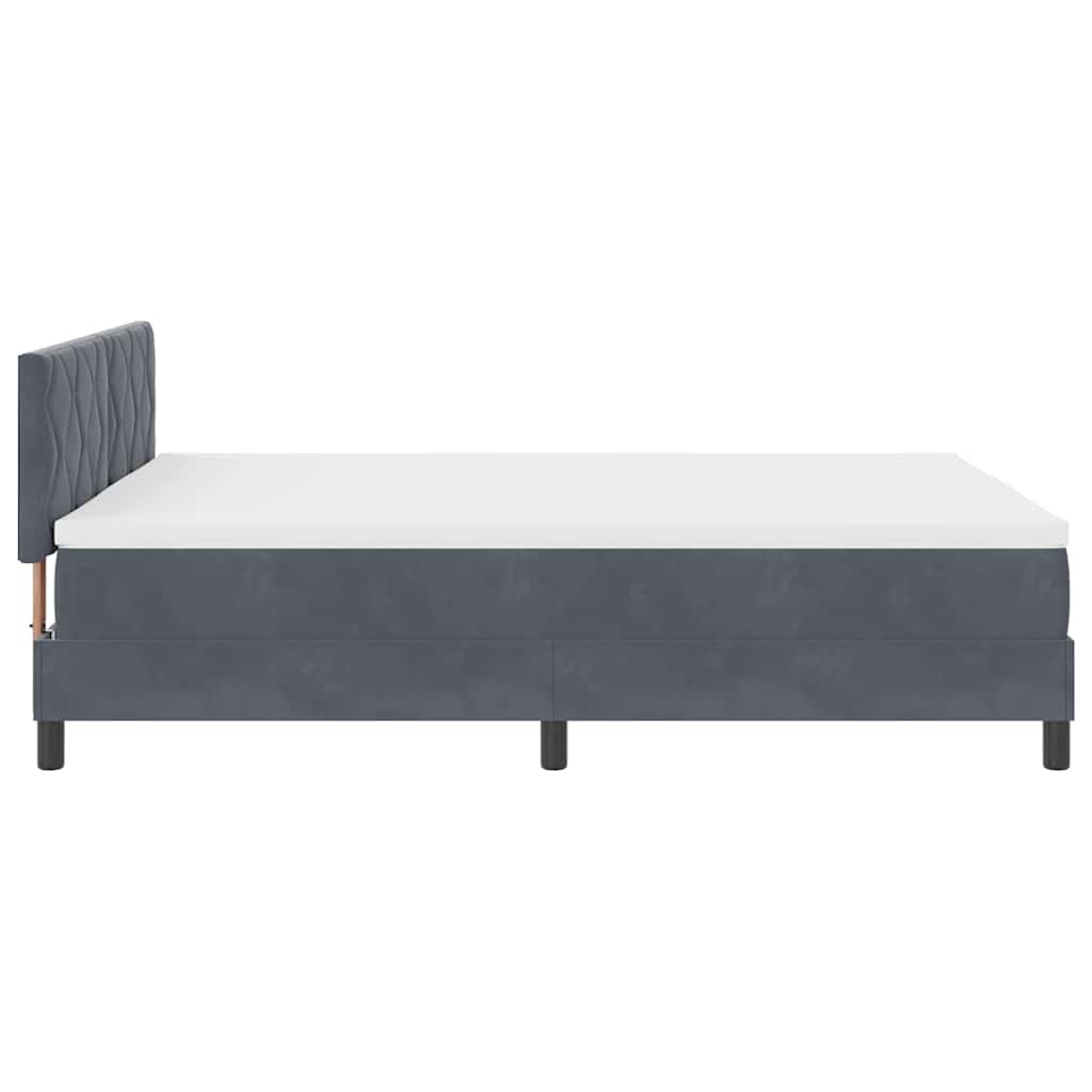Box spring seng med hovedgærde Mørkegrå 140 x 200 cm Fløjl