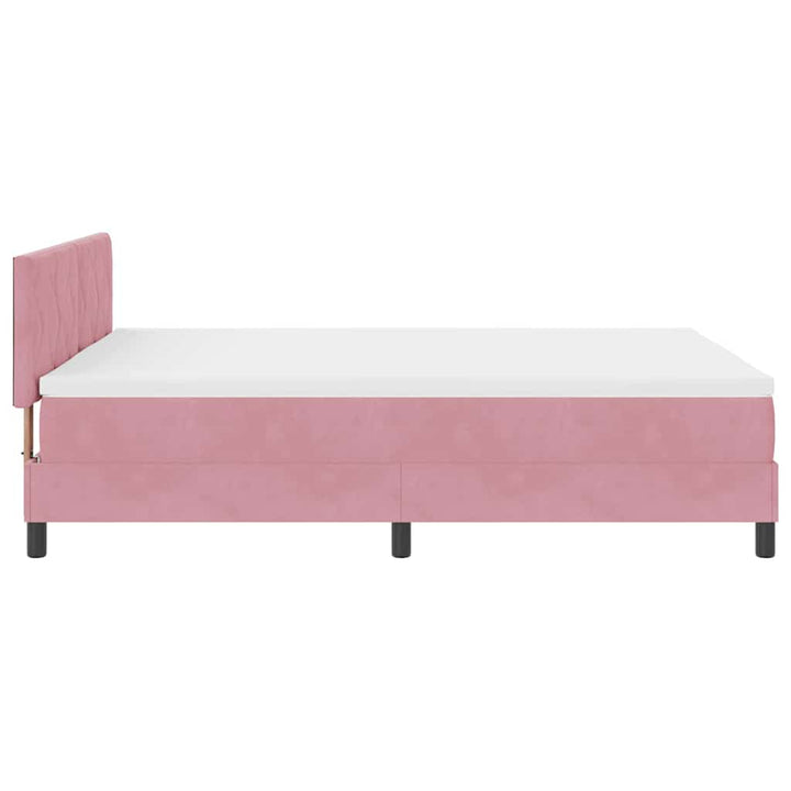 Box spring seng med hovedgærde Lyserød 140 x 200 cm Fløjl