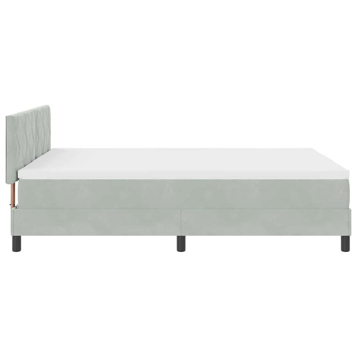 Box spring seng med hovedgærde Lysegrå 160 x 200 cm Fløjl