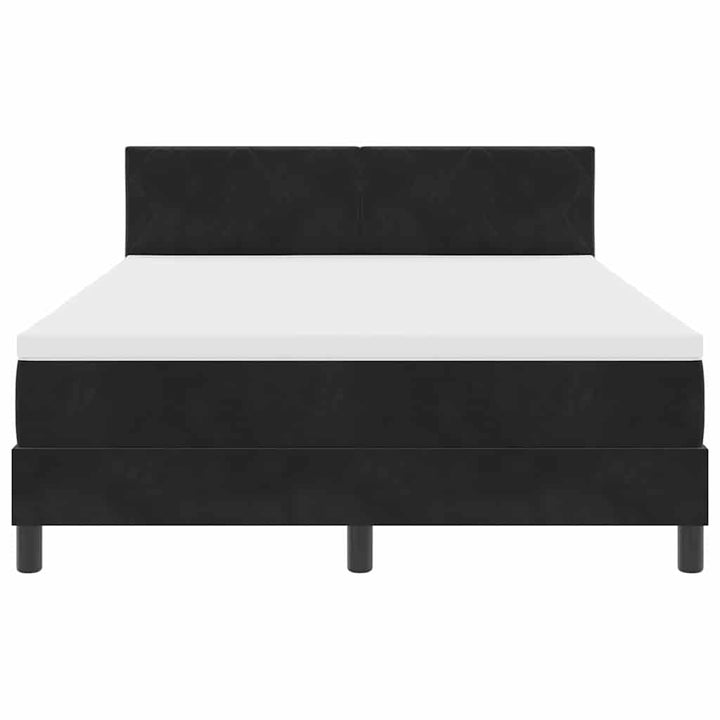 Box spring seng med hovedgærde Sort 160 x 200 cm Fløjl