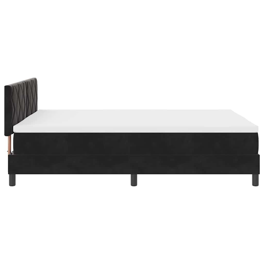 Box spring seng med hovedgærde Sort 160 x 200 cm Fløjl