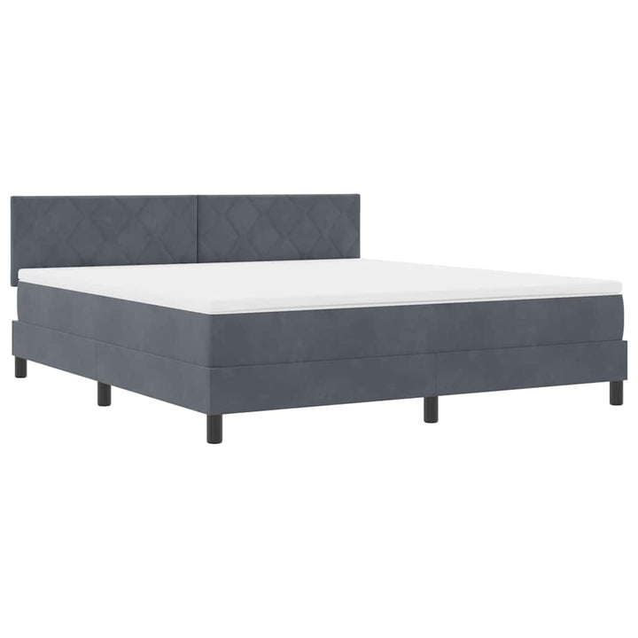 Box spring seng med hovedgærde Mørkegrå 180 x 200 cm Fløjl