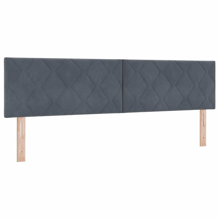 Box spring seng med hovedgærde Mørkegrå 180 x 200 cm Fløjl
