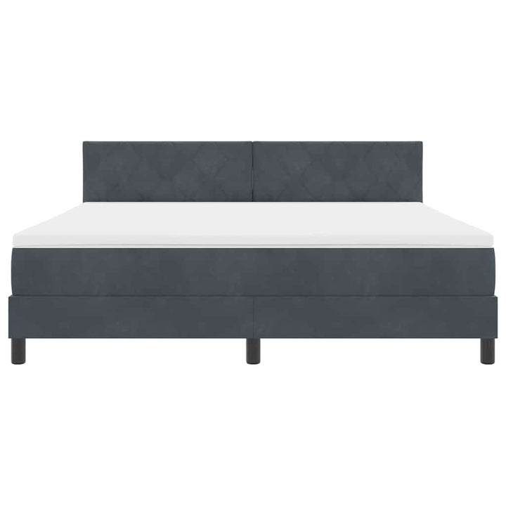 Box spring seng med hovedgærde Mørkegrå 180 x 200 cm Fløjl