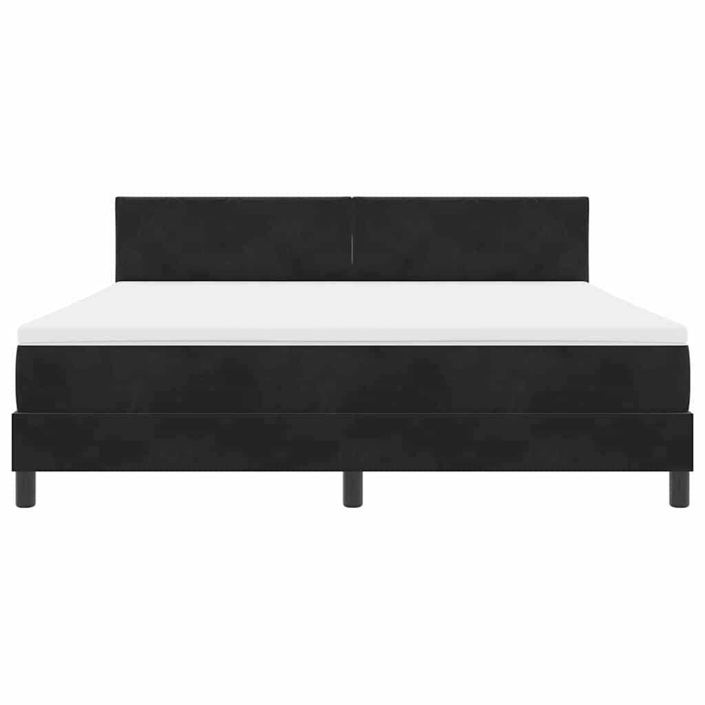 Box spring seng med hovedgærde Sort 180 x 200 cm Fløjl