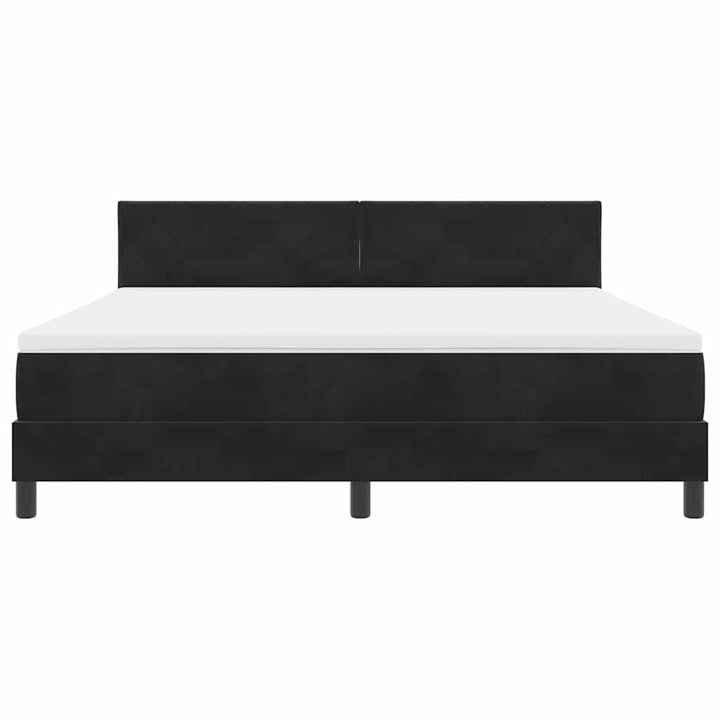 Box spring seng med hovedgærde Sort 180 x 200 cm Fløjl