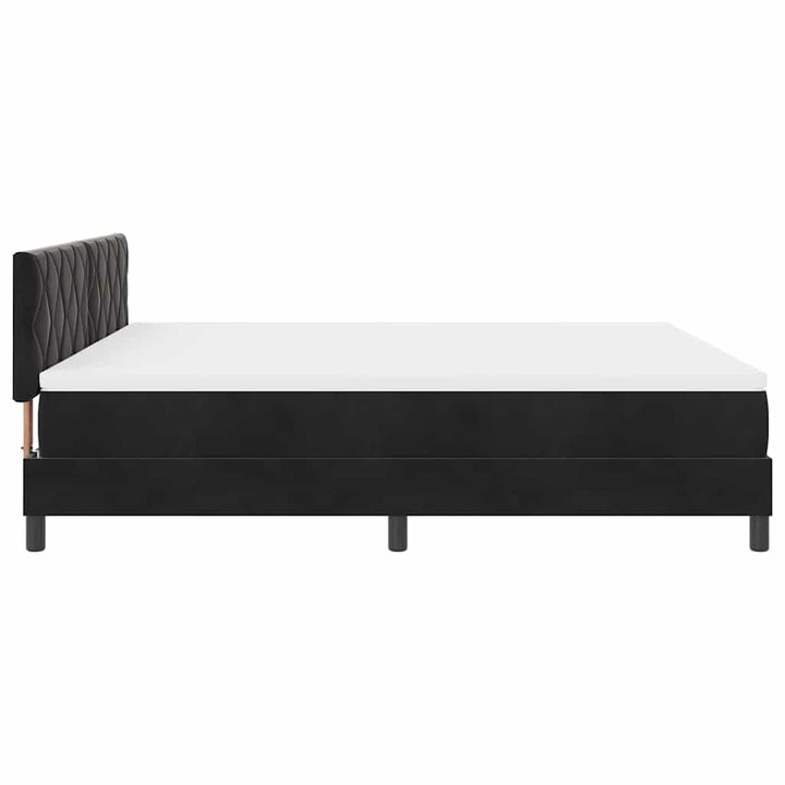 Box spring seng med hovedgærde Sort 180 x 200 cm Fløjl