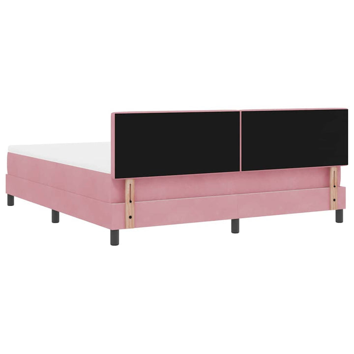 Box spring seng med madras Lyserød 180 x 200 cm Fløjl